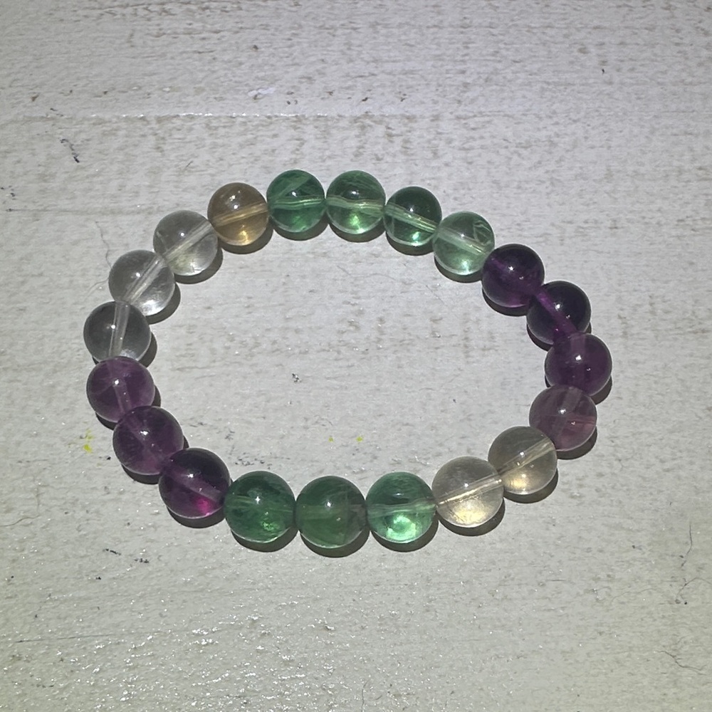 9-10mm Fluorite Bead Stretch Bracelet